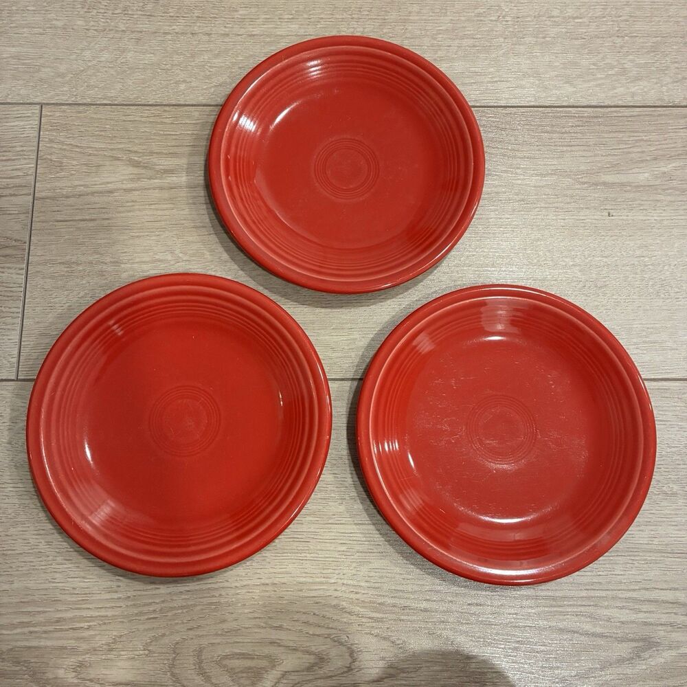 Fiesta Scarlet Red Saucers Plates 7” Lot Of 3